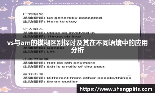 vs与am的模糊区别探讨及其在不同语境中的应用分析